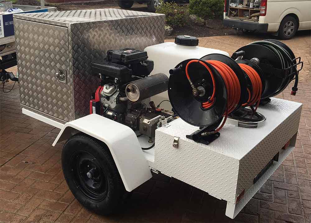 Drain cleaning trailer.